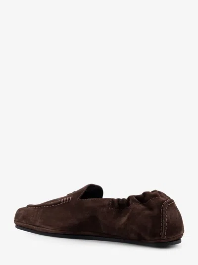 Celine Men Triomphe Loafer With Elastic Insert In Brown