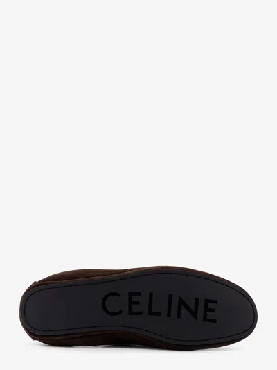 Celine Men Triomphe Loafer With Elastic Insert In Brown