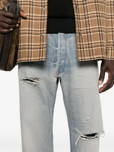 Celine Men Jeans Wesley In Denim Lavaggio Eastside Distressed In Blue