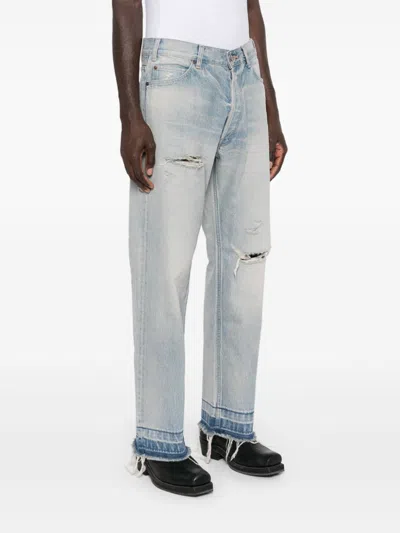 Celine Men Jeans Wesley In Denim Lavaggio Eastside Distressed In Blue