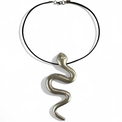 By Virgo Women's Black / Grey Serpenta Choker Necklace