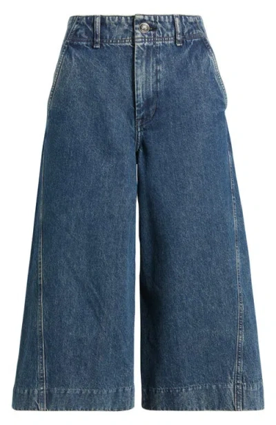 Rag & Bone Jamie High Waist Culotte Jeans In Blue