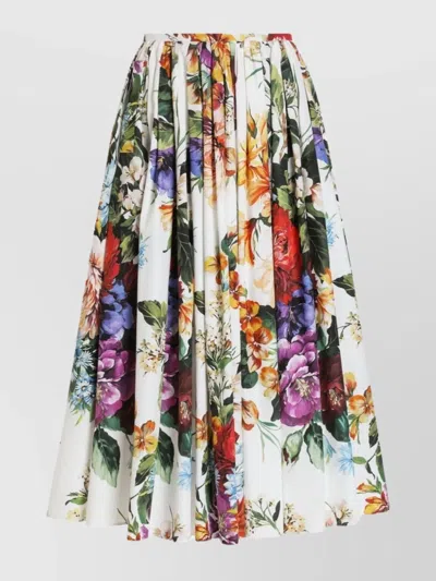 Dolce & Gabbana Floral Bouquet Print Midi Skirt