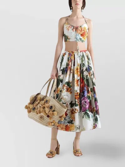 Dolce & Gabbana Floral Bouquet Print Midi Skirt