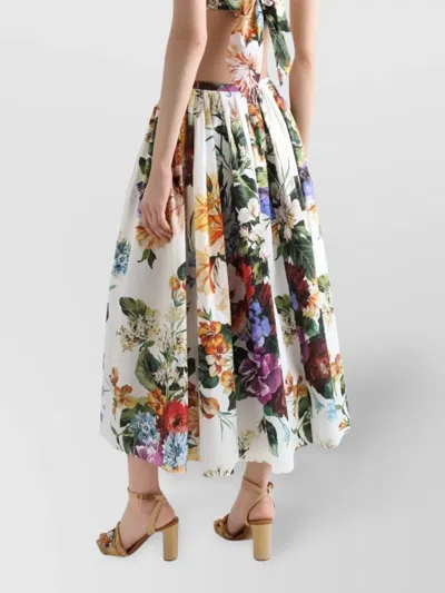 Dolce & Gabbana Floral Bouquet Print Midi Skirt