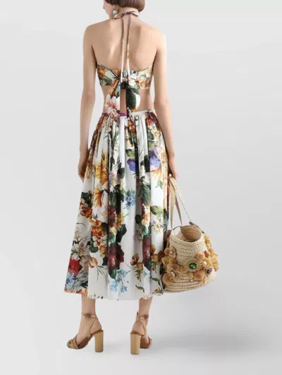 Dolce & Gabbana Floral Bouquet Print Midi Skirt