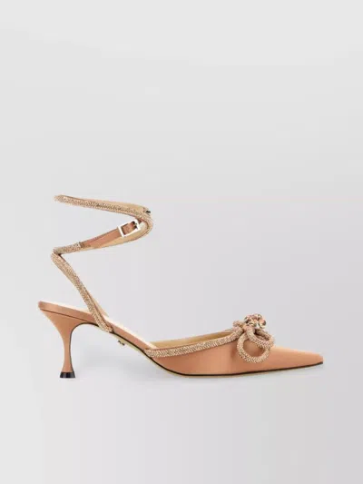 Mach&mach Satin Pumps With Pointed Toe And Embellished Bow