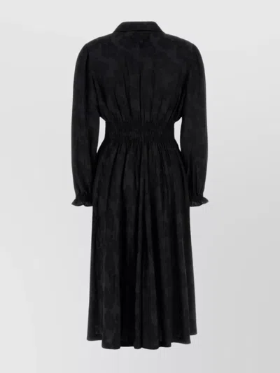 Prada Jacquard Dress Long Sleeves In Black