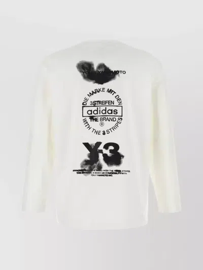 Y3 Yamamoto Oversize Crew Neck T-shirt With Graphic Print In White