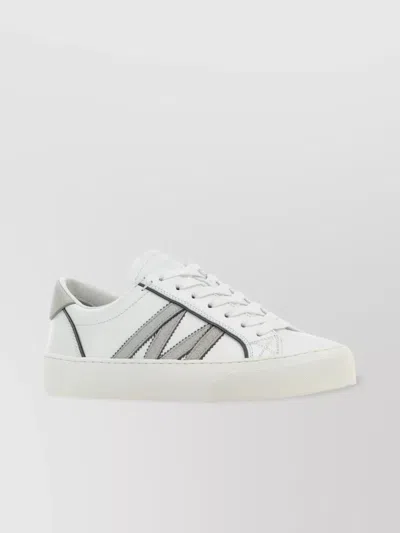 Moncler Leather Sneakers Contrast Stitching