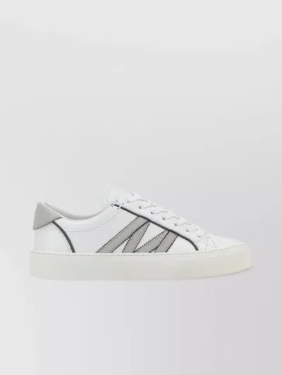 Moncler Leather Sneakers Contrast Stitching