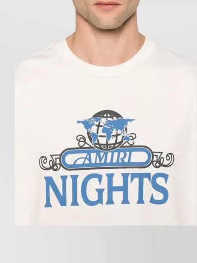 Amiri Night Graphic Print Crewneck T-shirt In White