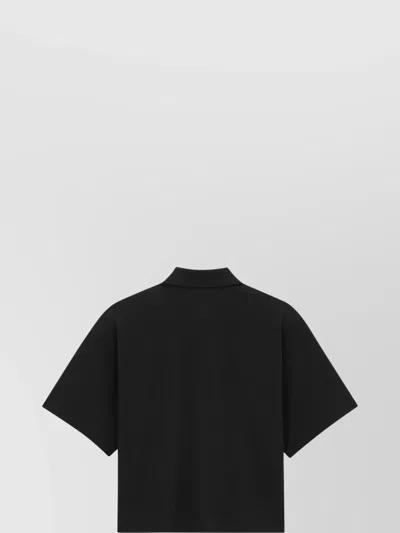 Saint Laurent Cassandre Boxy Polo T-shirt In Black