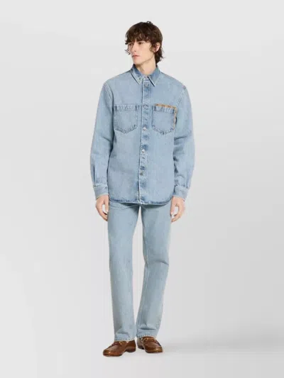 Gucci Denim Trousers With Gg Canvas Insert