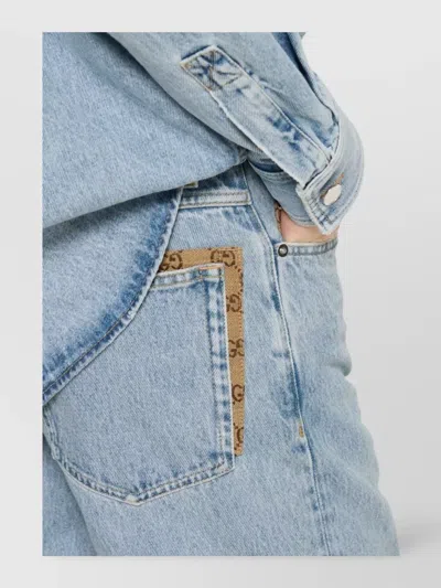 Gucci Denim Trousers With Gg Canvas Insert