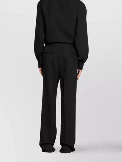 Gucci Embroidered Trousers With Belt Loops And Pockets In Black