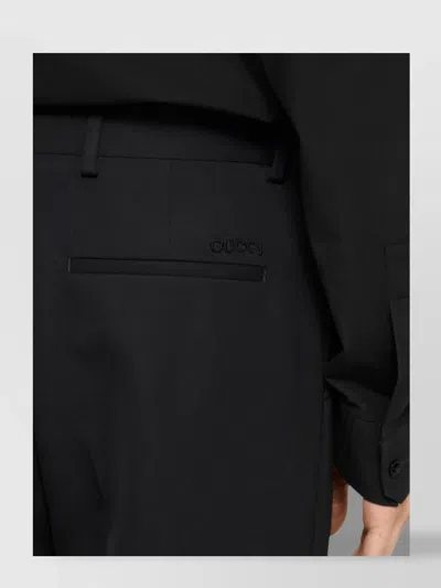 Gucci Embroidered Trousers With Belt Loops And Pockets In Black
