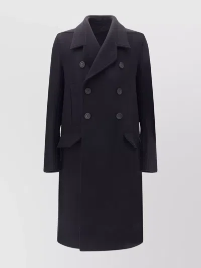 Rick Owens Officer Coat Structured Wide Lapels In Black