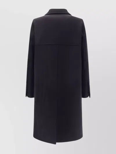 Rick Owens Officer Coat Structured Wide Lapels In Black