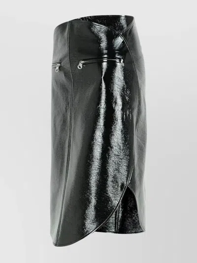 Courrèges Skirt Cotton Blend Asymmetric Hem In Green