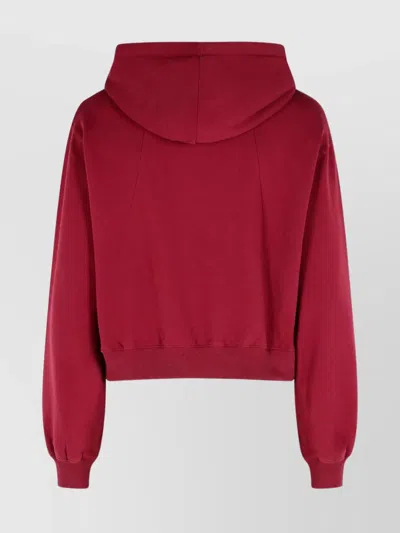 Rotate Birger Christensen Cotton Sweatshirt Hood Ribbed Cuffs