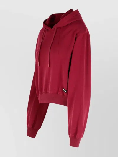 Rotate Birger Christensen Cotton Sweatshirt Hood Ribbed Cuffs