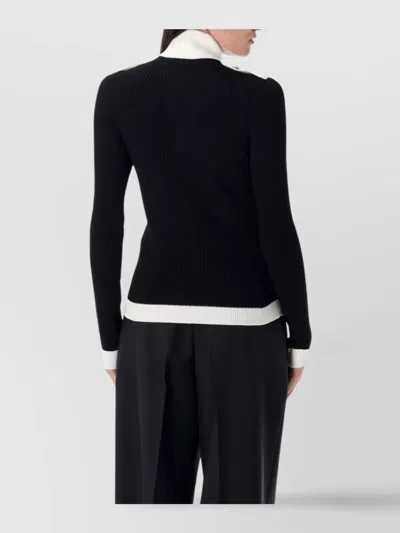 Balmain Twisted Knit Cardigan Zip Turtleneck