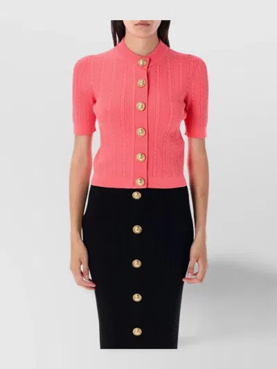 Balmain Ss Buttoned Torsade Knit Cardigan