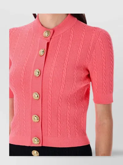 Balmain Ss Buttoned Torsade Knit Cardigan