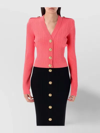 Balmain V Neck Buttoned Cardigan