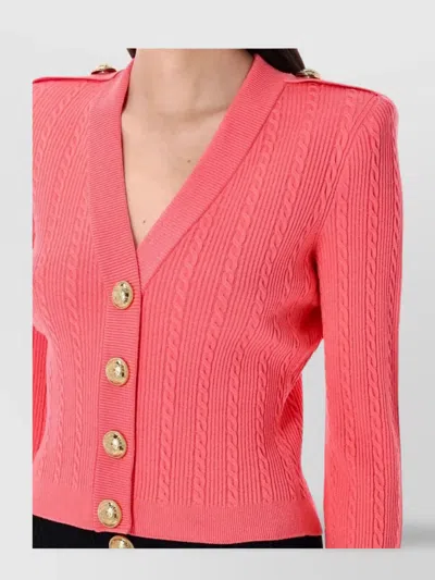 Balmain V Neck Buttoned Cardigan