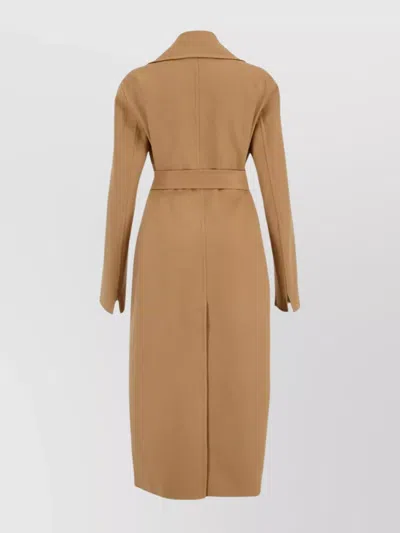 Stella Mccartney Belted Wrap Coat With Notched Lapel In Brown