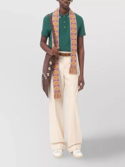 Valentino Polo Jersey Regular Embroidered Dreamatic In Green