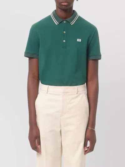 Valentino Polo Jersey Regular Embroidered Dreamatic In Green