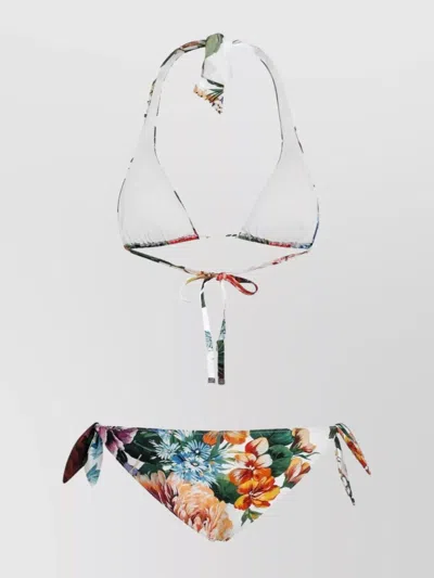 Dolce & Gabbana Flower-print Padded Triangle Bikini