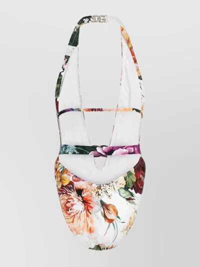 Dolce & Gabbana Flower Pattern One-piece Swimsuit In Multi