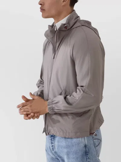 Brunello Cucinelli Water Resistant Blouson Jacket In Brown