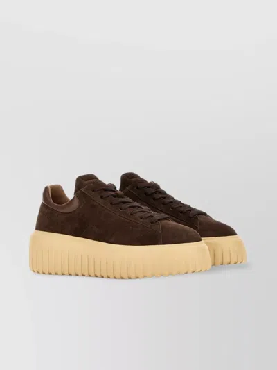 Hogan Leather Lace-up Sneakers Platform Sole