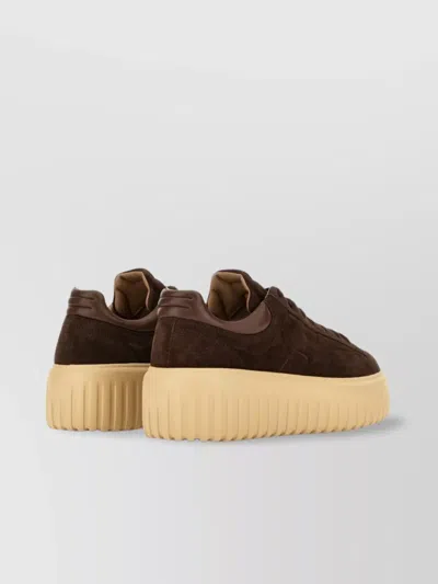 Hogan Leather Lace-up Sneakers Platform Sole