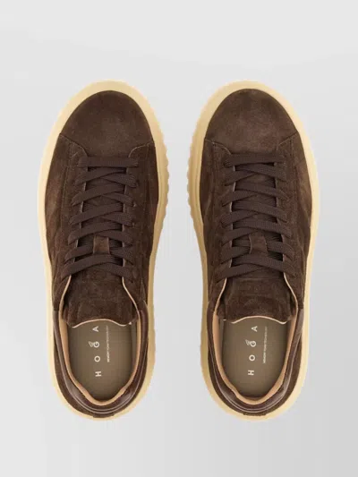 Hogan Leather Lace-up Sneakers Platform Sole