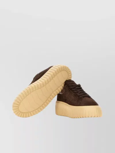 Hogan Leather Lace-up Sneakers Platform Sole