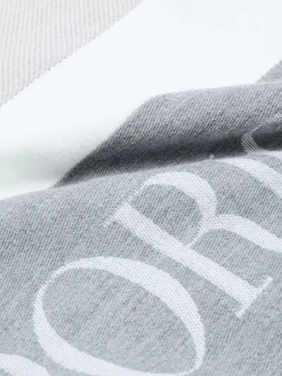 Emporio Armani Logo-jacquard Fringed Scarf In Multi