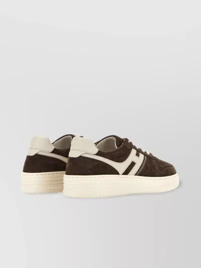 Hogan Leather Sneakers With Suede Finish And Rubber Sole