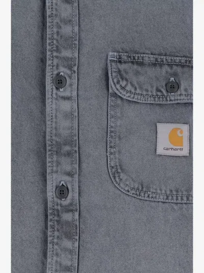 Carhartt Blue Tigan Shirt Shirt Jacket In Gray