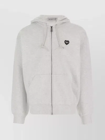 Carhartt Grey Hooded Heart Ii Hartt Zip-up Hoodie In Gray