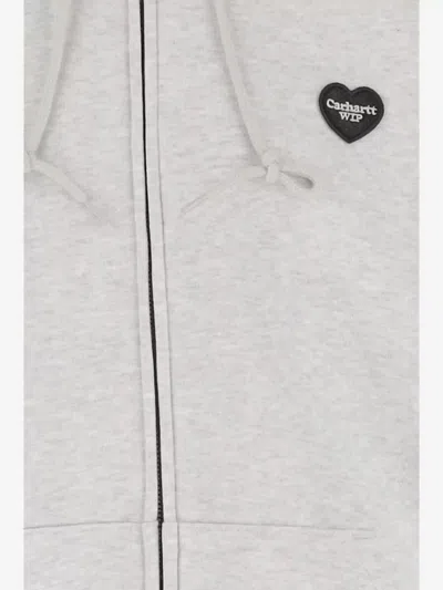 Carhartt Grey Hooded Heart Ii Hartt Zip-up Hoodie In Gray