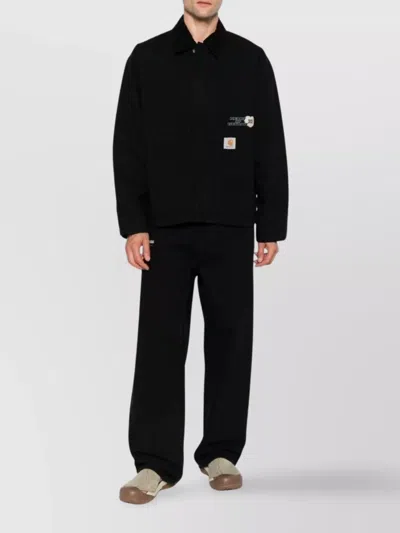 Carhartt Work In Progress Og Arcan Graphic Organic Cotton Canvas Jacket In Black