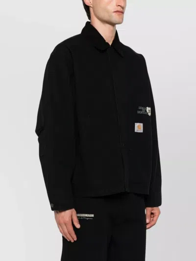 Carhartt Work In Progress Og Arcan Graphic Organic Cotton Canvas Jacket In Black