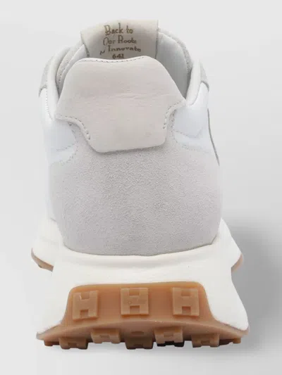 Hogan Round Toe Low Top Sneakers With Suede Accents