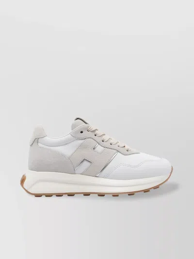 Hogan Round Toe Low Top Sneakers With Suede Accents